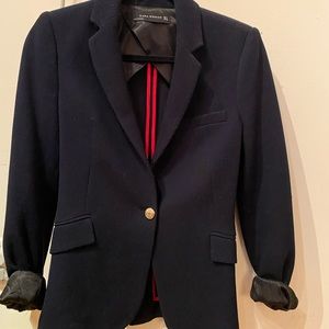 Navy Zara blazer with gold buttons